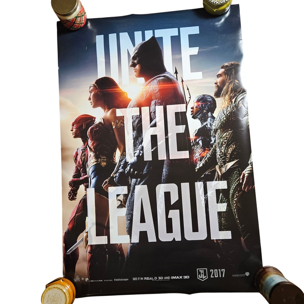 Justice League 2017 Original Movie Poster 27x40 Gal Gadot Ben Affleck D/S